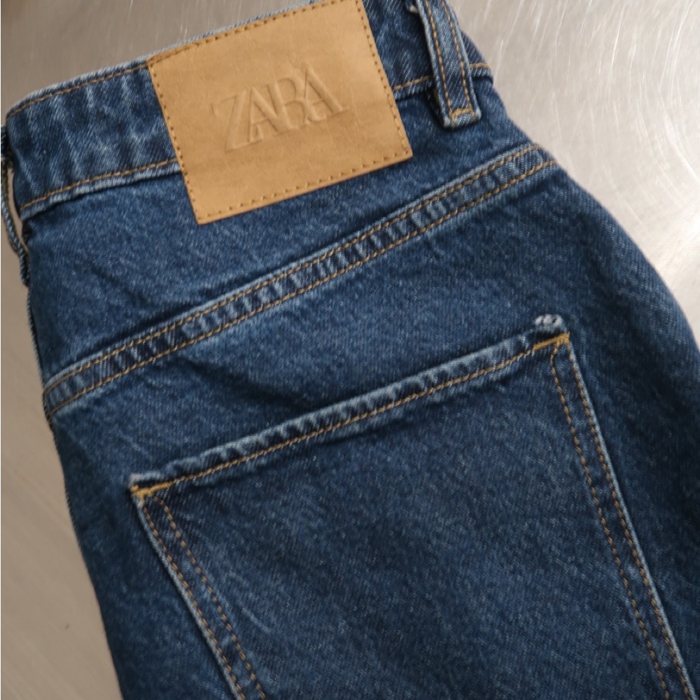 Zara denim straight-leg pants